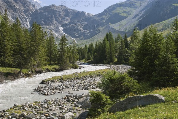 Kander mountain river in the upper Gasterntal valley, Bernese Oberland, Switzerland