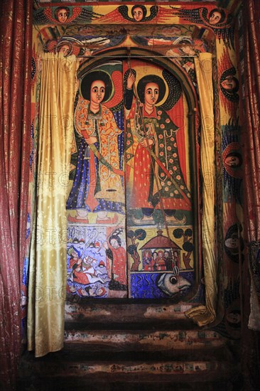 Ahamra region, Azoa Maryam round church on the Zeghie peninsula in Lake Tana, Lake Tsana or Lake