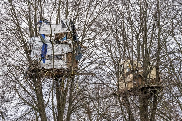 Camp of climate activists in the rest of the village of Lützerath, the last place to be excavated