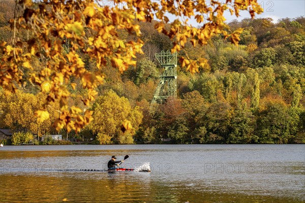 Lake Baldeney, on the western shore, Heisingen district, headframe of the former Carl Funke
