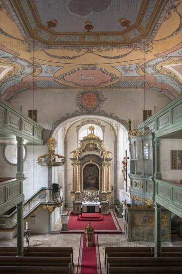 Interior of the Protestant parish church, built 1733-1748, Hauptstr. 44, Betzenstein, Upper