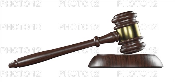 Wooden gavel isolated on a white background