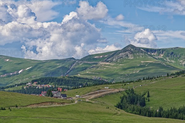 Mountain panorama on the Transalpina high road, Transylvanian Alps, in the southern Carpathians
