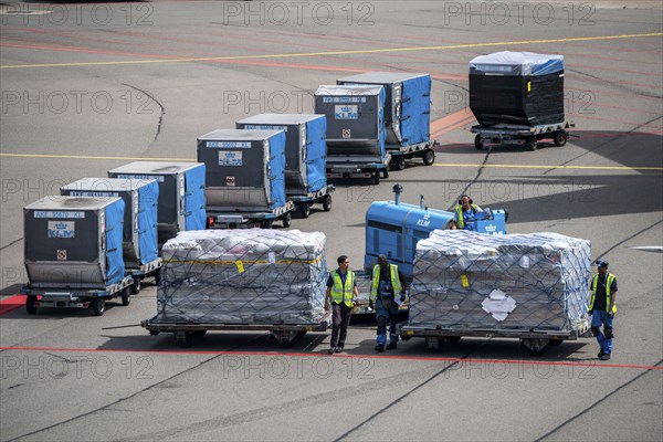Amsterdam Airport Schiphol, aircraft at terminal, Gates D, check-in, apron, loading of air freight,