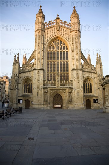 The Abbey late evening sun, Bath, Somerset, England, UK