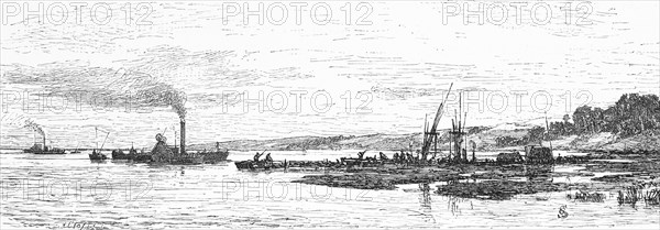 Amber dredger on the Curonian Spit, Curonian Lagoon, Lithuania, amber, dredger, tree resin,