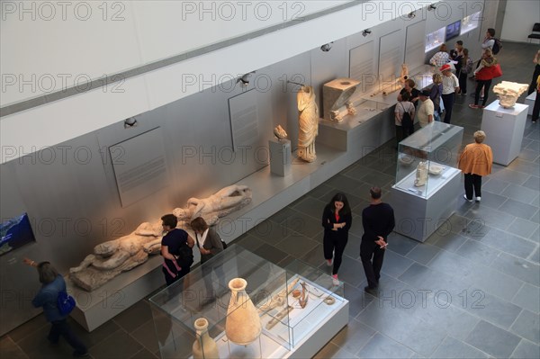 People inside museum, Baelo Claudia Roman site, Cadiz Province, Spain, Europe