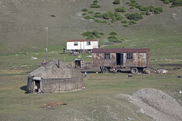 Kyrgyz yurt, temporary summer nomad dwelling in the Osh Province, Kyrgyzstan, Asia