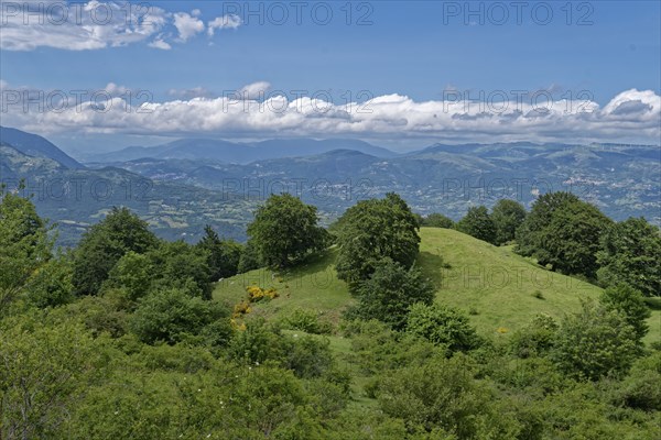 View of the mountain landscape in the Molise region from the Matese high road. Italy, Southern