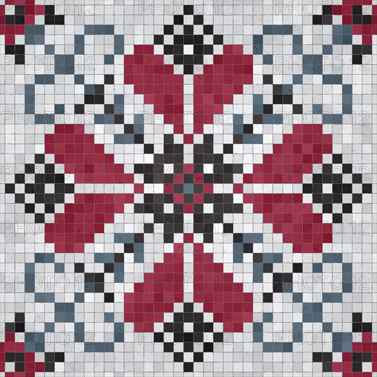 Mosaic tiles background, seamless vector pattern