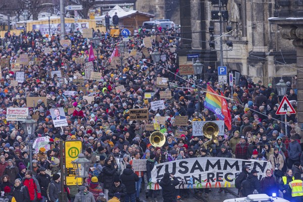 Several thousand people protested on Sunday in Dresden and elsewhere, against the AfD and in favour