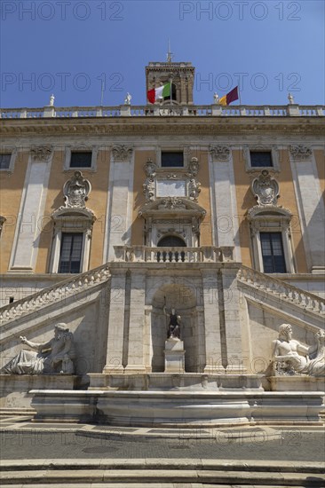 Senatorial Palace, Palazzo Senatorio, on the Capitol, Capitoline Hill in Rome, City Hall of the
