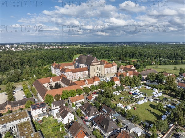 Aerial view of the Wiblingen monastery complex, former Benedictine abbey then castle and barracks,