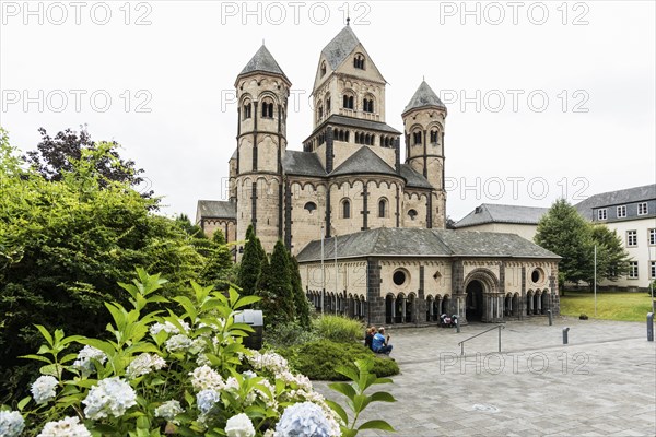 Romanesque monastery church, Benedictine Abbey Maria Laach, Eifel, Rhineland-Palatinate, Germany,