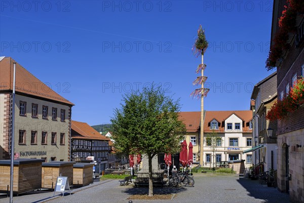 Market square, Tann, Ulstertal, Wartburgkreis, Hessian Rhön, Rhön, Hesse, Germany, Europe