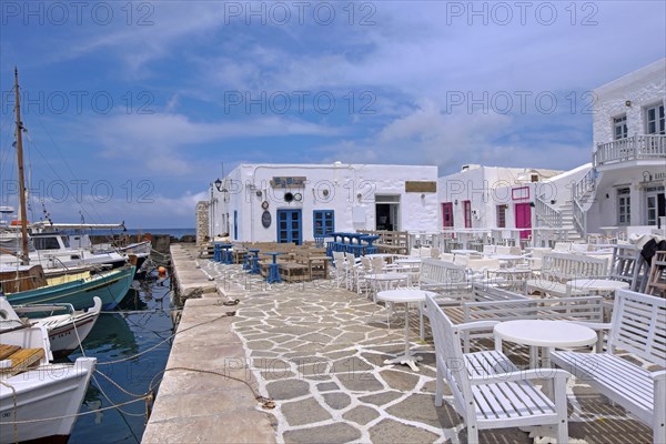 In the harbour of Noussa, Paros, Clyclades, Greece, Europe