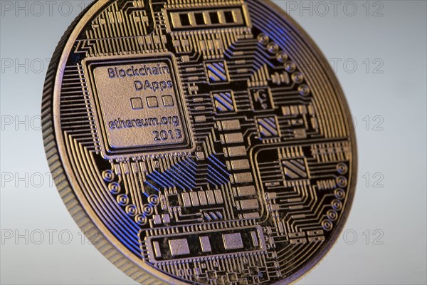 Ethereum, ETH, cryptocurrency, symbol coin, optical placeholder for the digital currency,