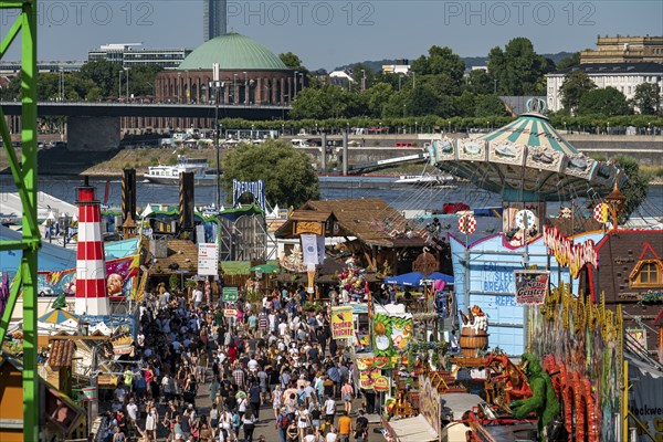 The Rhine Fair in Düsseldorf, in the Rhine meadows in the Oberkassel district, on the Rhine, North