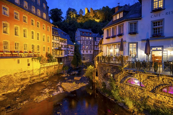 The town of Monschau, in the Eifel, on the river Rur, the Red House, North Rhine-Westphalia,