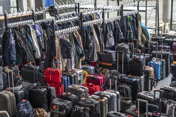 Luggage storage, cloakroom, in an exhibition hall, at the Hannover Messe, Lower Saxony, Germany,