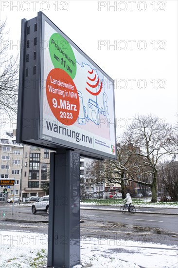 Warning day in North Rhine-Westphalia, the state-wide trial alert takes place on 09.03.23, in