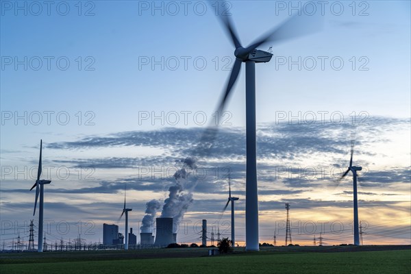 Lignite-fired power plant, RWE Power AG Niederaußem power plant, wind power plants, 2 units were