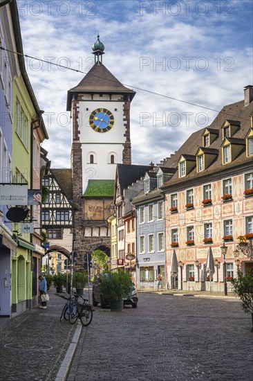 The Schwabentor, medieval city gate in the historic city centre of Freiburg im Breisgau,