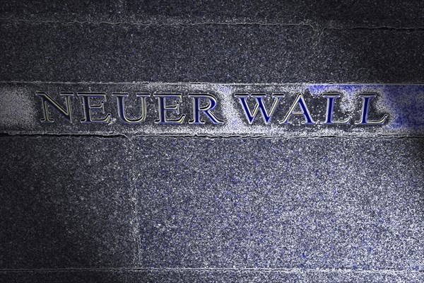 Europe, Germany, Hamburg, City, Neustadt, Neuer Wall, elegant shopping street, shops, lettering