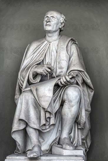 Filippo Brunelleschi, architect of the dome of the cathedral, sculpture, monument, architecture,
