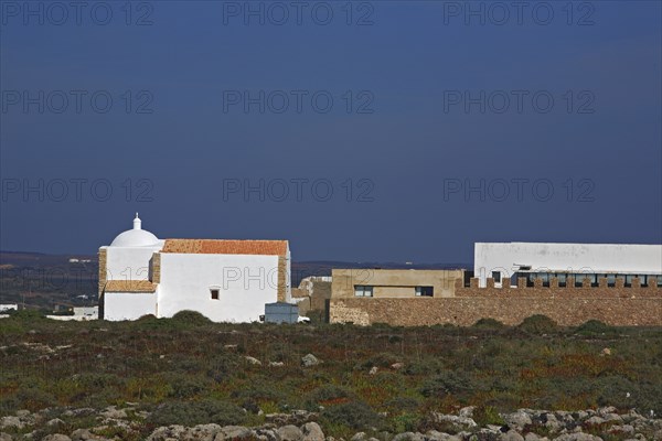 Church and bastion in the Fortaleza de Sagres, Vila do Infante, Sagres, Algarve, Portugal, Europe