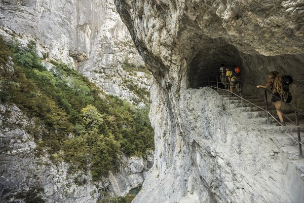 Hiking trail, Verdon Gorge, Gorges du Verdon, Verdon Regional nature park Park, Provence,