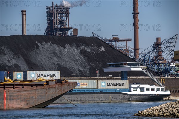 ThyssenKrupp steelworks in Duisburg-Marxloh, blast furnace Schwelgern 2, coal store of the