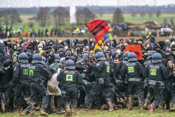 Violent clashes between thousands of demonstrators and the police, after a demonstration against