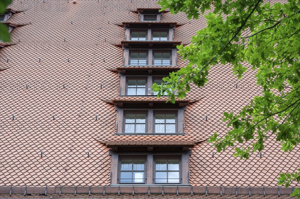 Dormer windows of the imperial stables, former granary, built around 1494, today a youth hostel,