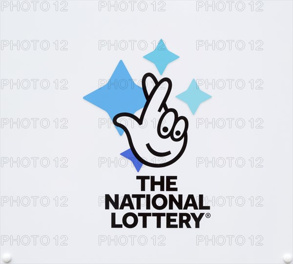 Close up of The national Lottery sign, UK