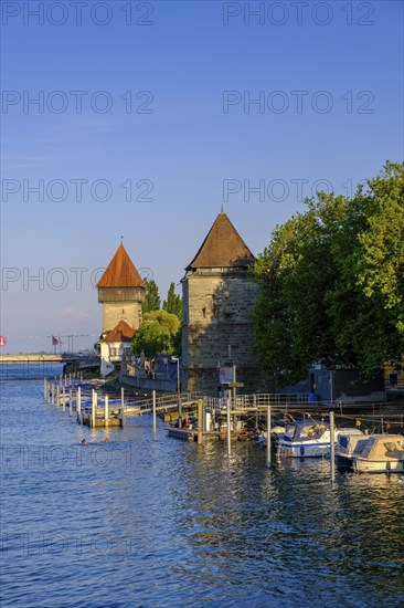 Rhine Gate Tower, Powder Tower, Rhine near Constance, Baden-Württemberg, Germany, Europe