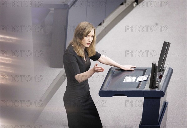 Ottilie Klein (CDU), recorded during a speech on the euro balance sheet in the German Bundestag in