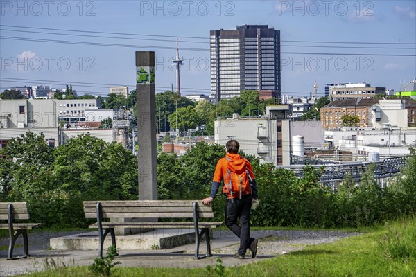Essener Aussichten, one of 30 viewpoints of Essen, spread throughout the city, town hall, here from