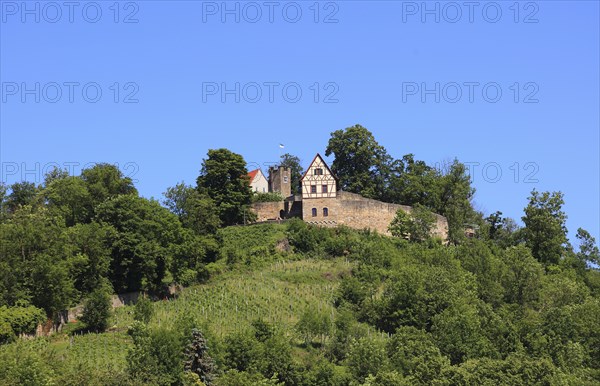 Castle ruins on the Schlossberg, Königsberg in Bavaria, Königsberg i.Bay, town in the district of