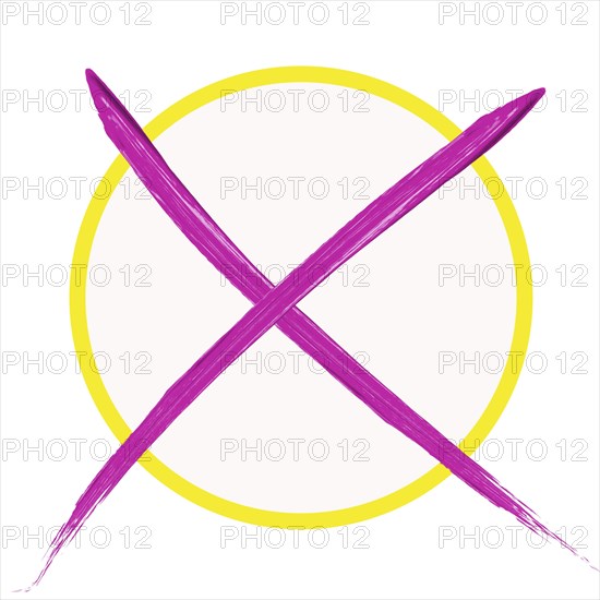 Voting cross violet/yellow