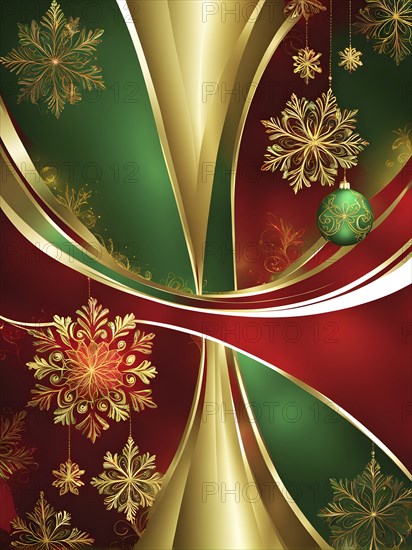 Abstract wallpaper illustration of Christmas symbols for gift cards, swirling shapes and lines, in