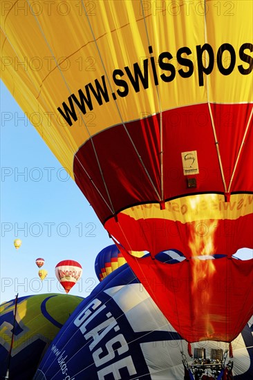 Mass launch of hot air balloon, Montgolfiade, Warstein, Warstein, Germany, Europe