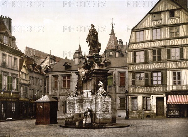 Place de la Pucelle, Rouen, Normandy, France, ca 1890, Historic, digitally restored reproduction