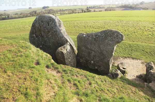 Neolithic long barrow burial monument, West Kennet, near Avebury, Wiltshire, England, UK