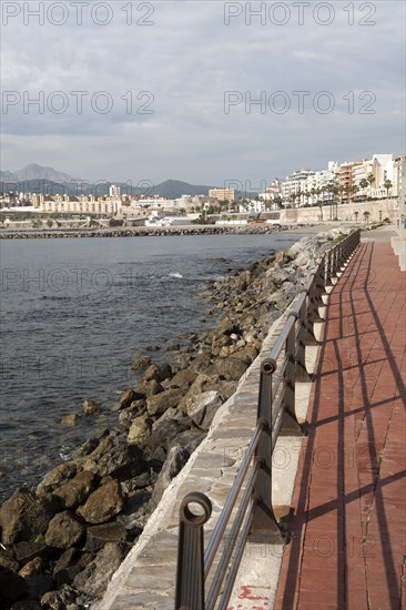Sandy beach Calle Independencia, Ceuta, Spanish territory in north Africa, Spain, Europe