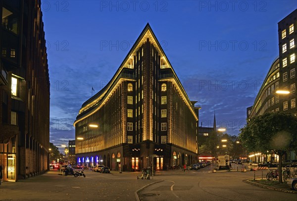 Europe, Germany, Hamburg, City, Kontorhausviertel, Chilehaus, clinker brick facade, built 1922 to