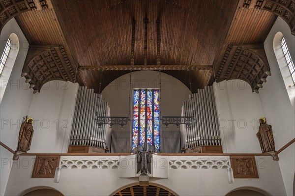 Organ loft of St Otto's Church, built from 1912 to 1914 in Art Nouveau style, Siechenstraße 61,
