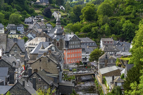 The town of Monschau, in the Eifel, on the river Rur, the Red House, North Rhine-Westphalia,