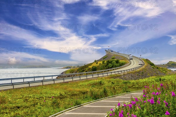Storseisund Bridge, Atlantic Road, Atlanterhavsveien, Karvag, Vevang, West Coast, Norway, public