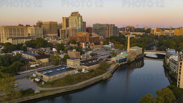 Sunrise Over Cristina River and Downtown City Skyline Wilmington Delaware